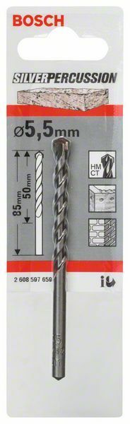 Bosch CYL-3 punta per calcestruzzo, 5.5 x 50 x 85 mm