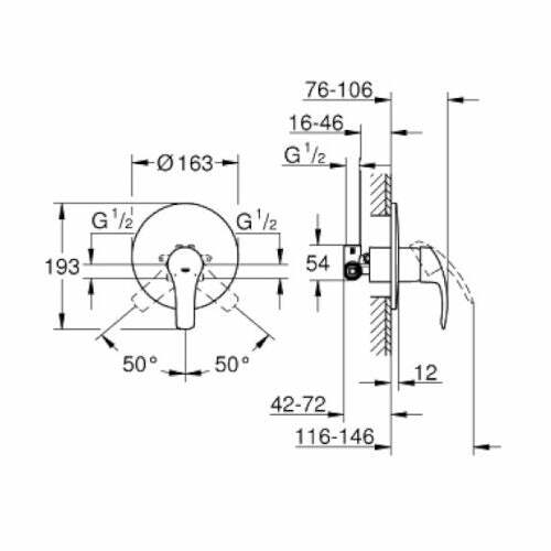 Grohe Eurosmart miscelatore doccia incasso cromo