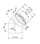 Bosch Junkers curva 45°, 80/125 mm, PP/met bianco