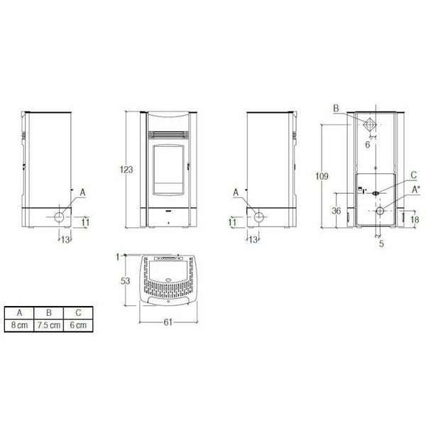 Superior Sonia stufa a pellet canalizzabile 10,2 KW