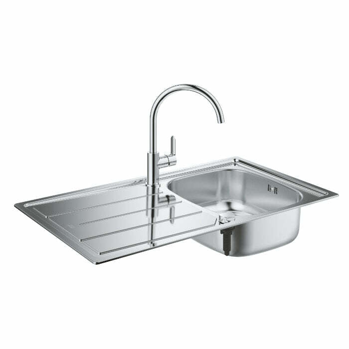 Grohe Bau set lavello e miscelatore con gocciolatoio