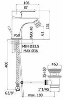Paffoni Red miscelatore bidet con piletta di scarico