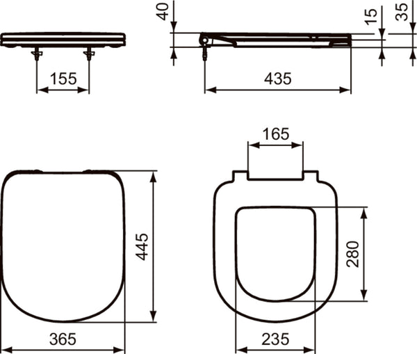 Ideal Standard i.life A copriwater originale avvolgente a chiusura normale bianco europeo T467801