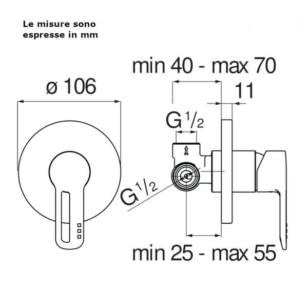 Nobili New Road miscelatore doccia monocomando incasso RD00108CR