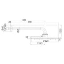 Soffione doccia Nebulizair/2 H19625G Bossini 22 cm con braccio 30 cm 2 getti