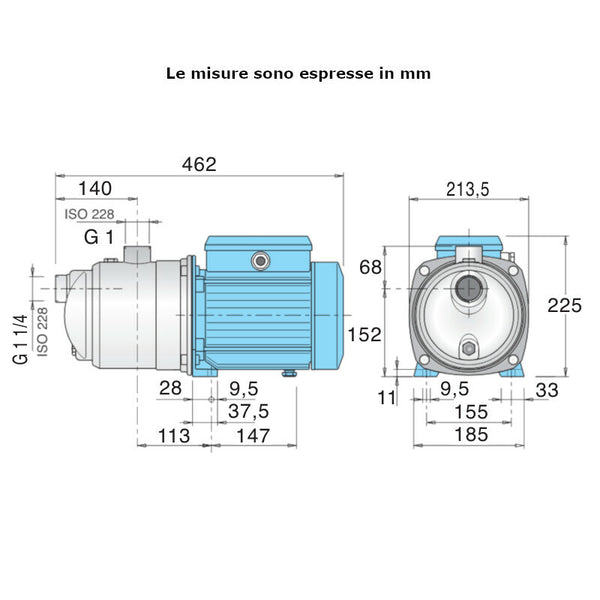 Pompa autoadescante NGXM 4/18 Calpeda monofase 1,1 kW