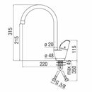 Nobili Hera 2005 miscelatore lavello con bocca girevole H547113CR