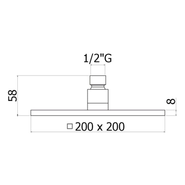Soffione Syncro Quadro 20x20 Paffoni ZSOF075NO Nero