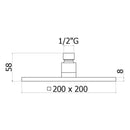 Soffione Syncro Quadro 20x20 Paffoni ZSOF075NO Nero
