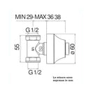 Nobili rubinetto arresto ad incasso AV00155/1CR