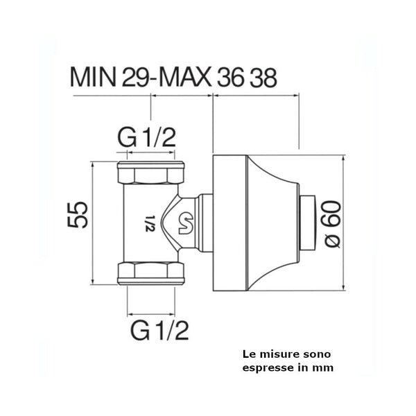Nobili rubinetto arresto ad incasso AV00155/1CR