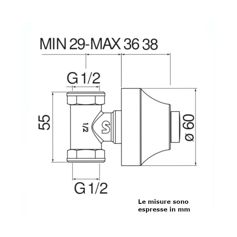 Nobili rubinetto arresto ad incasso AV00155/1CR