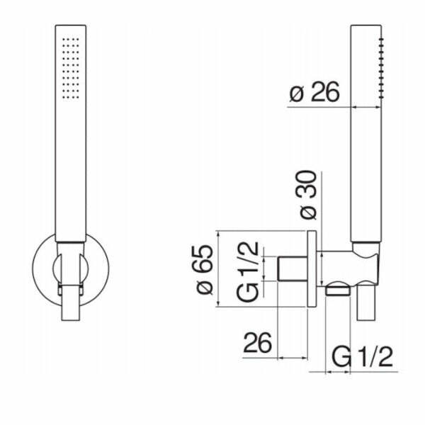 Nobili duplex con presa acqua cromato