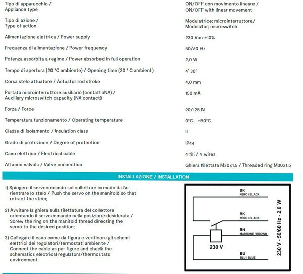 Attuatore a 4 fili Ercos PRAZ4
