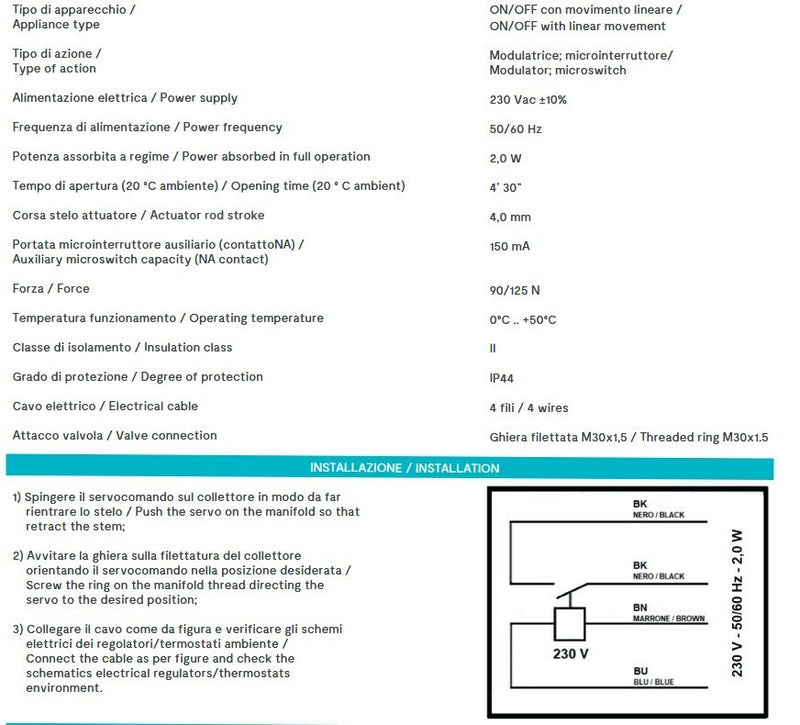 Attuatore a 4 fili Ercos PRAZ4