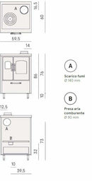 Cadel Smart 60 cucina a legna ventilata, rivestimento metallo