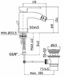 Paffoni Level miscelatore bidet con scarico auto cromato