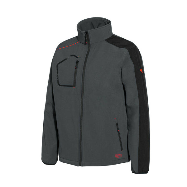 Giubbino Kind Softshell 04508B-081-3XL IssaLine taglia XXXL grigio nero