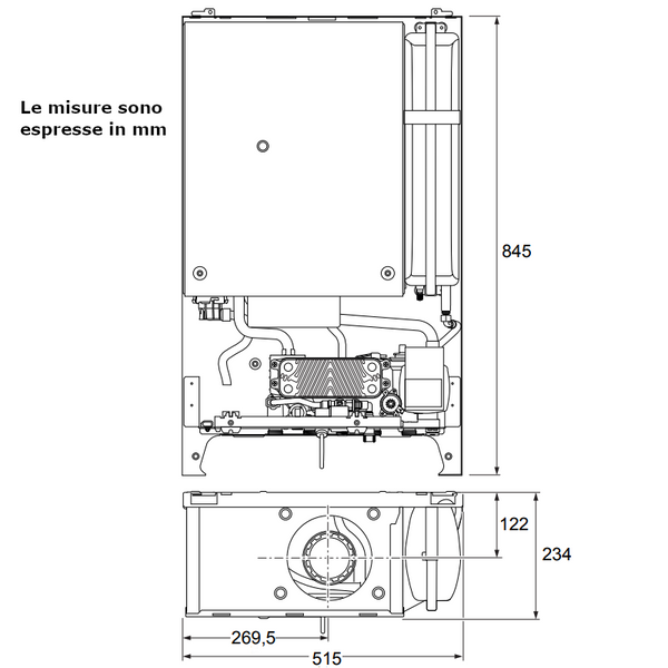 Caldaia SpazioZero 4 Condensing 26 SB Hermann da incasso solo riscaldamento da 25 kW