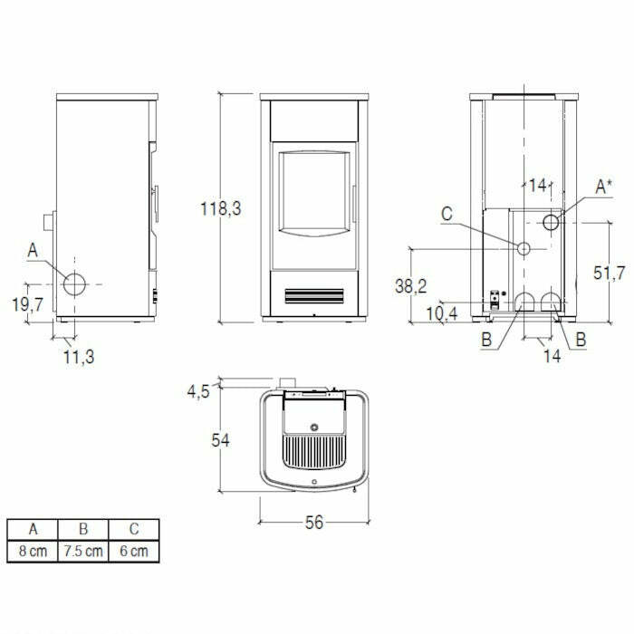 Piazzetta P163 stufa a pellet 10,1 kW