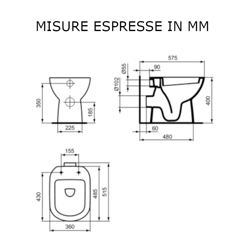 Vaso a terra Ideal Standard con scarico a parete i.life A T467301