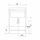 Montegrappa Edilla lavatoio con asse termoplastico 60x50cm