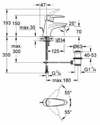 Grohe Eurodisc Cosmopolitan miscelatore lavabo taglia S cromo