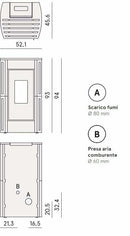 Cadel Perla 7 stufa Pellet Air ermetica 7 KW in maiolica