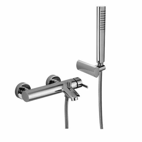 Paffoni Berry miscelatore vasca con supporto a muro, doccetta e flex cromo