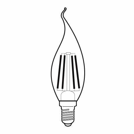Century Incanto lampada a led tipo fiamma E14 4W 2700K