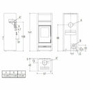 Piazzetta E928 S BCS stufa a legna 11,1 kW con scaldavivande