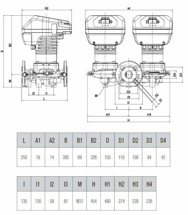 Circolatore elettronico gemellare Dab Evoplus D 120/250.40 M 465 W