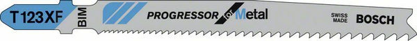 Bosch Progressor for Metal T 123 XF lama per seghetto alternativo BIM, stradata, fresata, set 3 pezzi