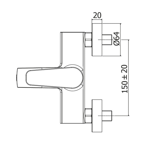 Paffoni Orange OG026CR miscelatore vasca/doccia esterno con deviatore e supporto fisso
