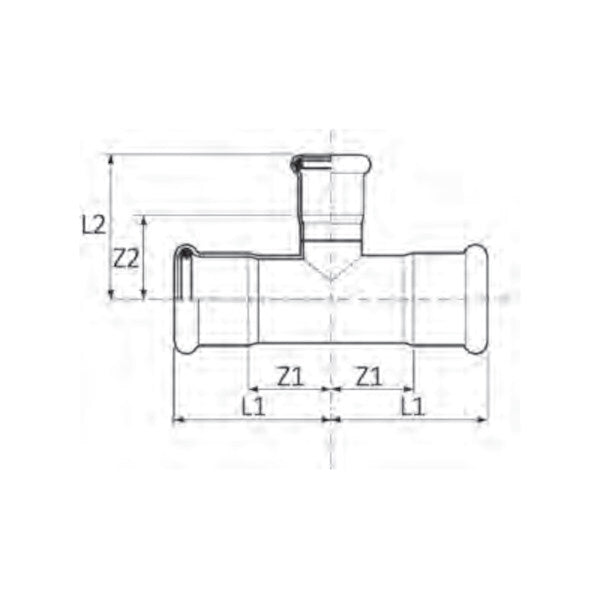 Tee ridotto a pressare inox 192