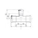 Tee ridotto a pressare in acciaio inox Inoxpres 192