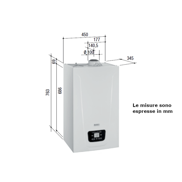 Caldaia a condensazione Luna Duo-Tec E 28 Baxi A7720026 da 28 kW