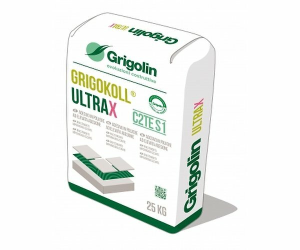 Adesivo cementizio per piastrelle Grigokoll Ultrax Grigolin grigio 25 kg