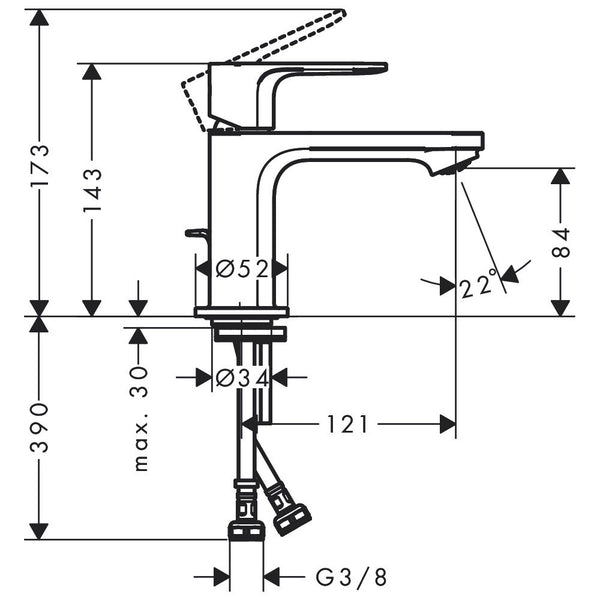 Hansgrohe 72513000 miscelatore lavabo Rebris S mix lavabo da 80 cr.      coolstart