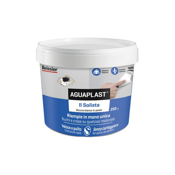 Stucco bianco leggerissimo in pasta IL SOLISTA Aguaplast 250 ml