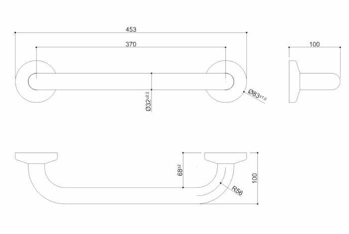 Ponte Giulio Paint maniglione di sicurezza lineare 45,3 cm bianco lino