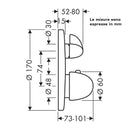 Set esterno termostatico ad incasso Ecostat E 15700000 Hansgrohe con arresto