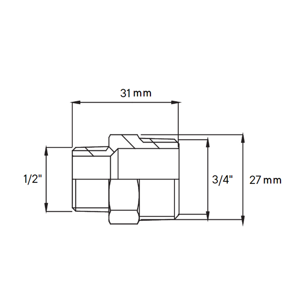 Raccordo Nipples filettato riduzione OT5521 Frabo 3/4" x 1/2" MM