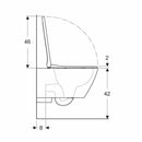 Geberit Smyle Square Rimfree set vaso sospeso a cacciata e sedile