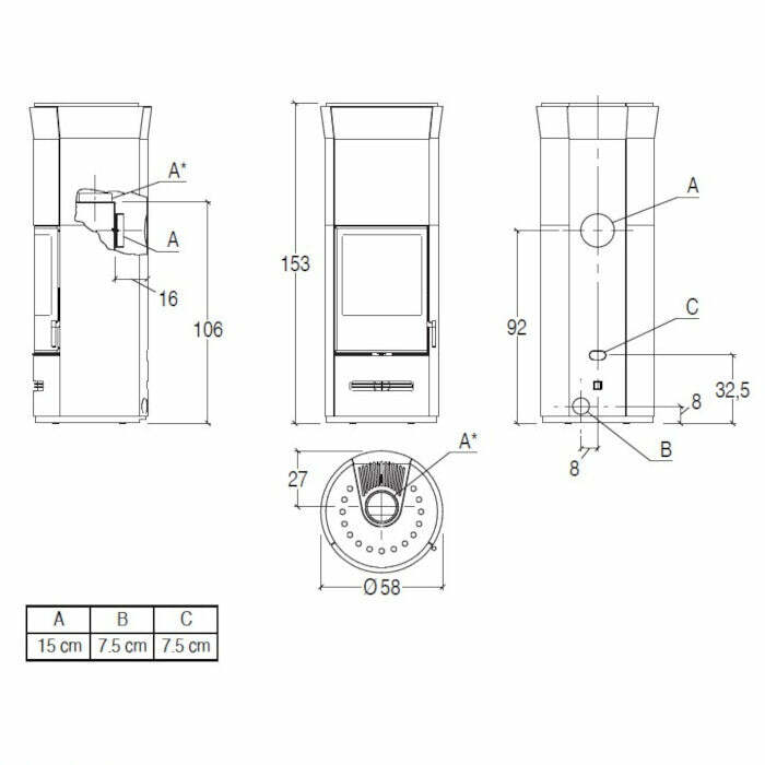 Piazzetta E929 T BCS stufa a legna 7,8 kW