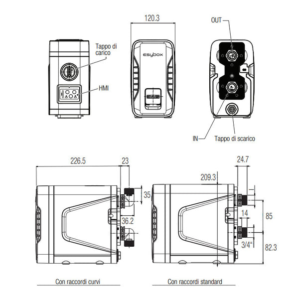 Sistema elettronico per la pressurizzazione EsyBox Pop Dab 0,3 kW