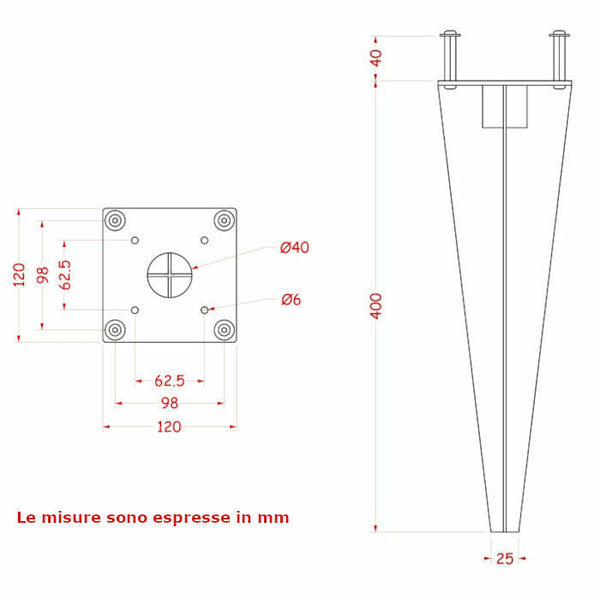 Supporto da interrare per fontane da giardino, acciaio - Bel-Fer 42/PC