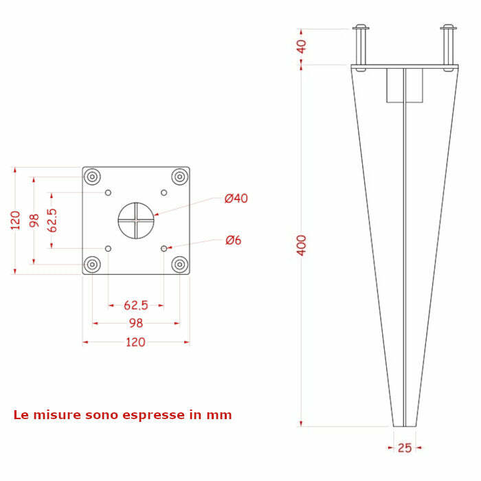 Supporto da interrare per fontane da giardino, acciaio - Bel-Fer 42/PC