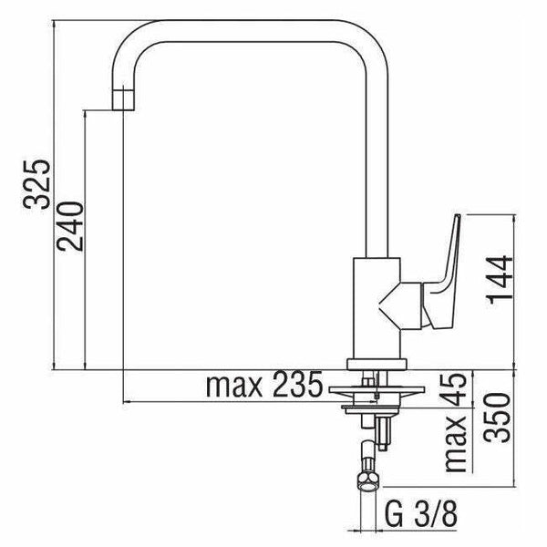 Nobili Nobi miscelatore lavello NB84134CR con bocca girevole squadrata