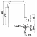 Nobili Nobi miscelatore lavello NB84134CR con bocca girevole squadrata
